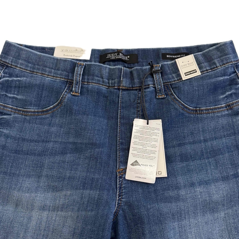 NEW Judy Blue Blue Boyfriend High Waist Cuffed Hem‎ Jeans Size 13/31 - Picture 3 of 10